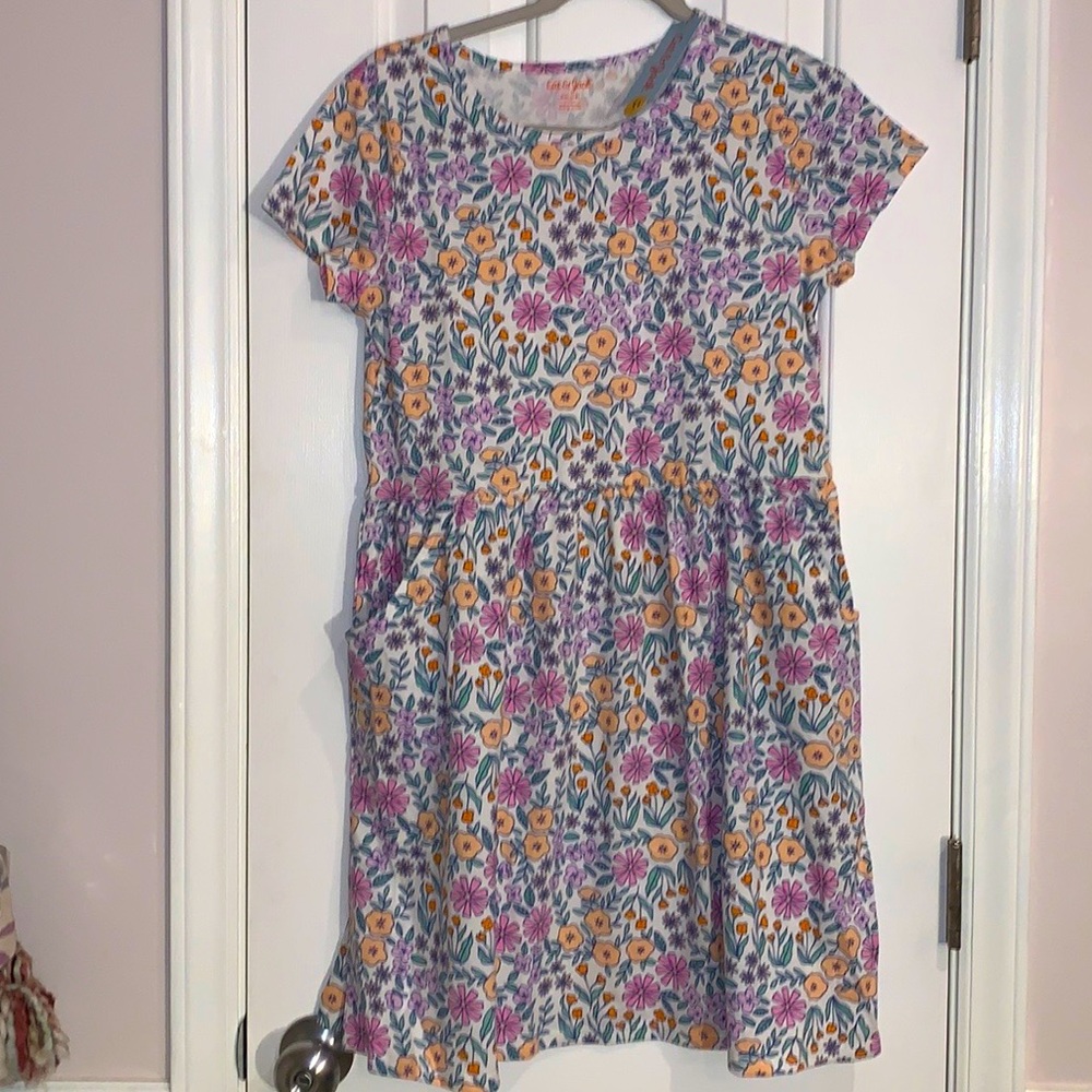 Cat & Jack girl’s floral dress with pocket, size XXL ( 18 )